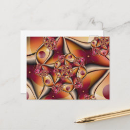 Kleurrijke Joy Abstract Rood Oranje Fantasie Fract Briefkaart