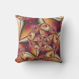 Kleurrijke Joy Abstract Rood Oranje Fantasie Fract Buitenkussen