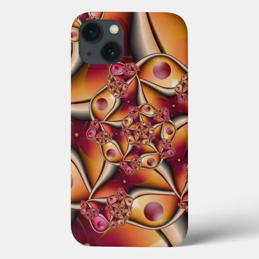 Kleurrijke Joy Abstract Rood Oranje Fantasie Fract Case-Mate iPhone Case (Achterkant)