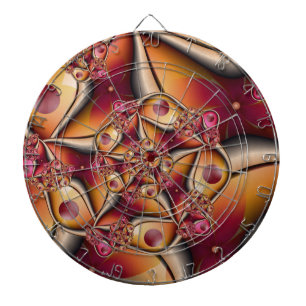 Kleurrijke Joy Abstract Rood Oranje Fantasie Fract Dartbord