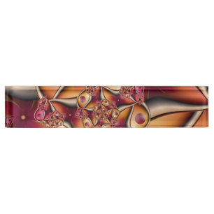 Kleurrijke Joy Abstract Rood Oranje Fantasie Fract Naambordje