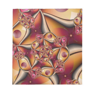 Kleurrijke Joy Abstract Rood Oranje Fantasie Fract Notitieblok