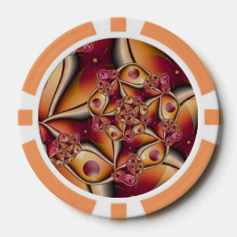 Kleurrijke Joy Abstract Rood Oranje Fantasie Fract Poker Chips