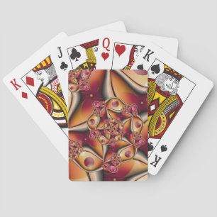 Kleurrijke Joy Abstract Rood Oranje Fantasie Fract Pokerkaarten