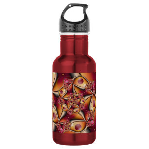 Kleurrijke Joy Abstract Rood Oranje Fantasie Fract Waterfles