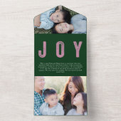 Kleurrijke JOY Tear Away Foto Vakantiekaart All In One Uitnodiging (Binnen)