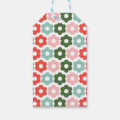 Kleurrijke Joyful Christmas Retro Daisy Gift Label Cadeaulabel (Achterkant)