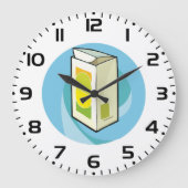 Kleurrijke Juice Carton Modern Minimal Grote Klok (Voorkant)