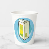 Kleurrijke Juice Carton Modern Minimal Papieren Bekers (Voorkant)
