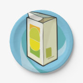 Kleurrijke Juice Carton Modern Minimal Papieren Bordje (Voorkant)