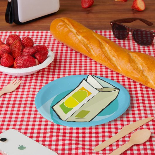 Kleurrijke Juice Carton Modern Minimal Papieren Bordje