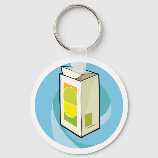 Kleurrijke Juice Carton Modern Minimal Sleutelhanger (Voorkant)