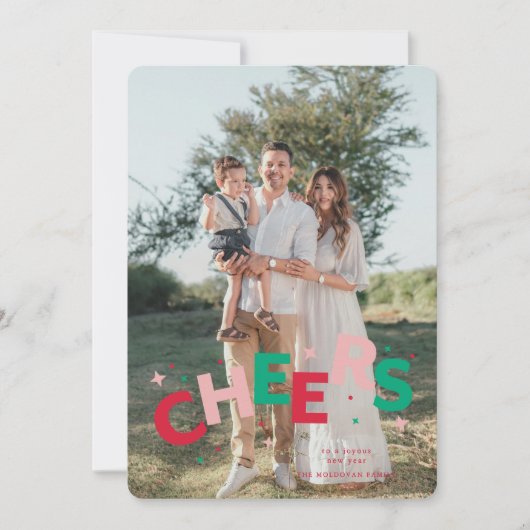 Kleurrijke Jumping Letters Kerst Kaart (Voorkant)