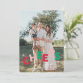 Kleurrijke Jumping Letters Kerst Kaart (Staand voorkant)