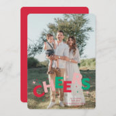 Kleurrijke Jumping Letters Kerst Kaart (Voorkant / Achterkant)