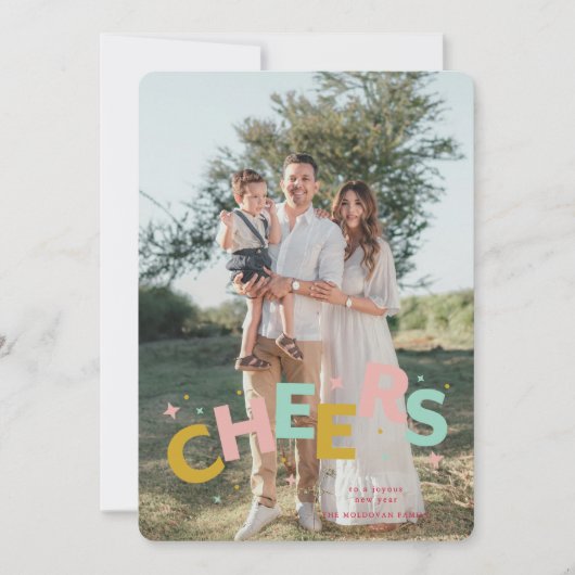 Kleurrijke Jumping Letters Kerst Kaart (Voorkant)