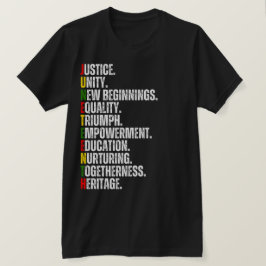 Kleurrijke Juneteenth-tekst T-shirt