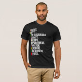 Kleurrijke Juneteenth-tekst T-shirt (Voorkant volledig)