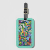 Kleurrijke Jungle Dieren Bagagelabel (Voorkant (verticaal))