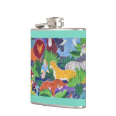 Kleurrijke Jungle Dieren Heupfles (Links)