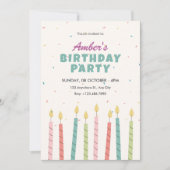 Kleurrijke kaars verjaardagsfeestje kaart (Voorkant)