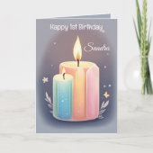 Kleurrijke kaarsen met letters Happy Birthday Kaart (Voorkant)