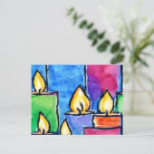 Kleurrijke kaarsen vakantie kaart (Staand voorkant)