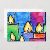 Kleurrijke kaarsen vakantie kaart (Voorkant / Achterkant)