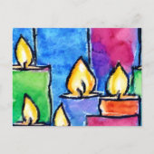 Kleurrijke kaarsen vakantie kaart (Voorkant)