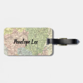 Kleurrijke kaart met aangepaste tekst en naam bagagelabel (Achterkant horizontaal)