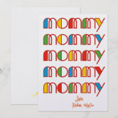 Kleurrijke Kaart van aangepaste Moederdag voor mam (Voorkant / Achterkant)
