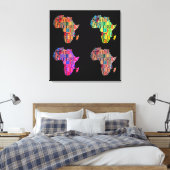Kleurrijke kaart van Afrika op canvasprint uitgere Canvas Afdruk (Insitu (Slaapkamer))
