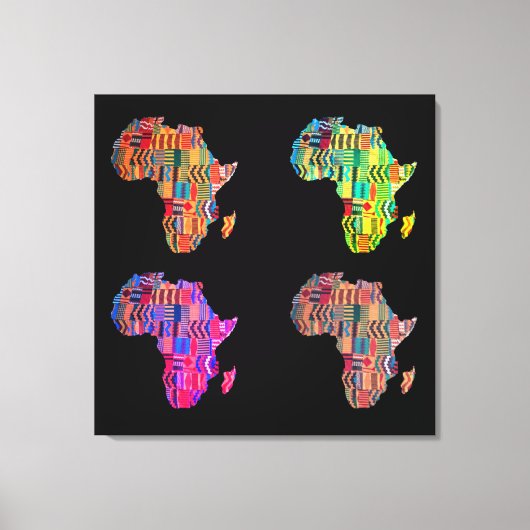 Kleurrijke kaart van Afrika op canvasprint uitgere Canvas Afdruk (Voorkant)