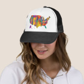 Kleurrijke kaart van Amerika Trucker Pet (In situ)