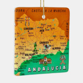Kleurrijke kaart van Andalusië Spanje Keramisch Ornament (Rechts)