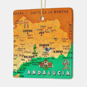 Kleurrijke kaart van Andalusië Spanje Keramisch Ornament (Links)