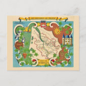 Kleurrijke kaart van Bordeaux Frankrijk ansichtkaa (Voorkant)