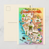  kleurrijke kaart van Californië (Voorkant / Achterkant)