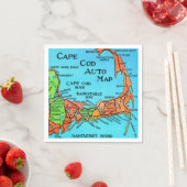 Kleurrijke Kaart van Cape Cod Servet (Insitu)