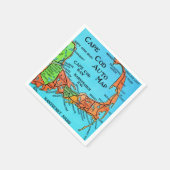Kleurrijke Kaart van Cape Cod Servet (Hoek)
