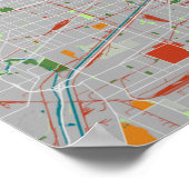 Kleurrijke kaart van Chicago Poster (Hoek)