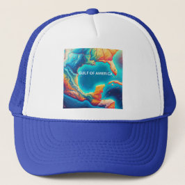 kleurrijke kaart van de Golf van Amerika Trucker Pet
