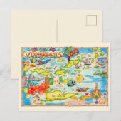 Kleurrijke Kaart van de Maagdeneilanden Ansichtkaa (Voorkant / Achterkant)