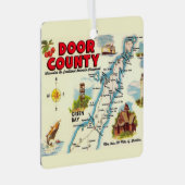Kleurrijke kaart van Door County Metalen Ornament (Voorkant Rechts)