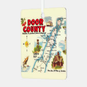 Kleurrijke kaart van Door County Metalen Ornament (Voorkant links)