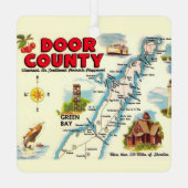 Kleurrijke kaart van Door County Metalen Ornament (Achterkant)