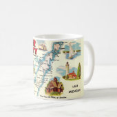 Kleurrijke kaart van Door County Mok (Voorkant rechts)