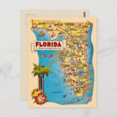 Kleurrijke  kaart van Florida (Voorkant / Achterkant)
