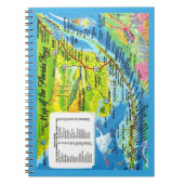 Kleurrijke kaart van Florida Keys Notitieboek (Voorkant)