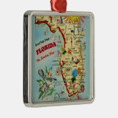 Kleurrijke  kaart van Florida Metalen Ornament (Rechts)
